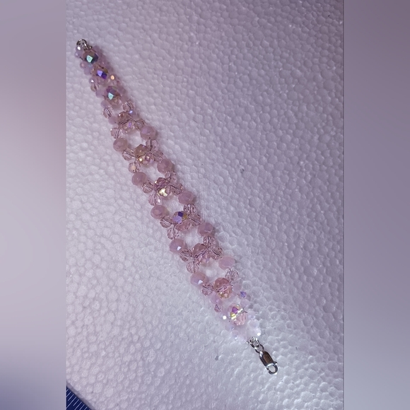 New, Lt. Rose Pink Crystal Bracelet 7.25 inches length - Picture 3 of 5